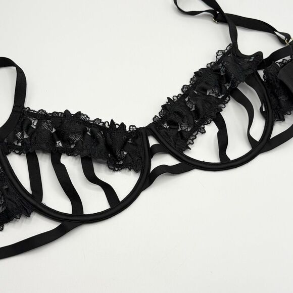 Victoria’s Secret Very Sexy Tiny Black Bows Bra in Black - US 34DD - Picture 1 of 9
